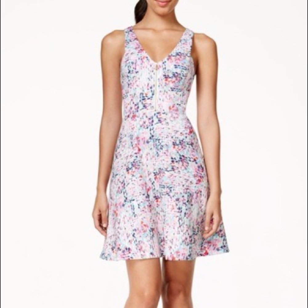 Guess Fit and Flare Dress with Gold Zipper
